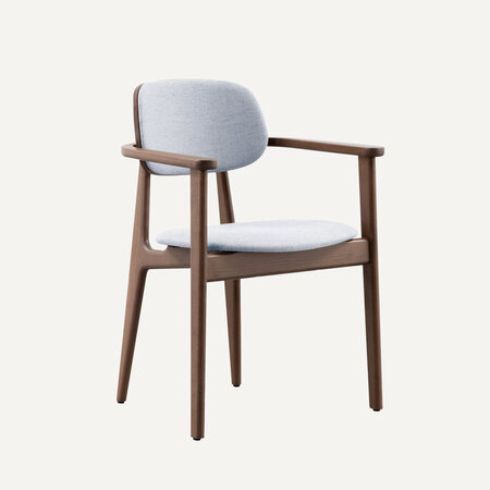 Sinni with armrests Walnut Coloured | Lightgrey