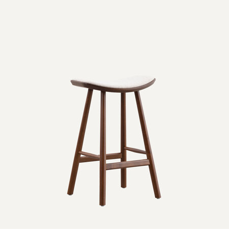 Silja Counter Barkruk Walnoot Gekleurd | Beige Silja Counter Barkruk Walnoot Gekleurd | Beige