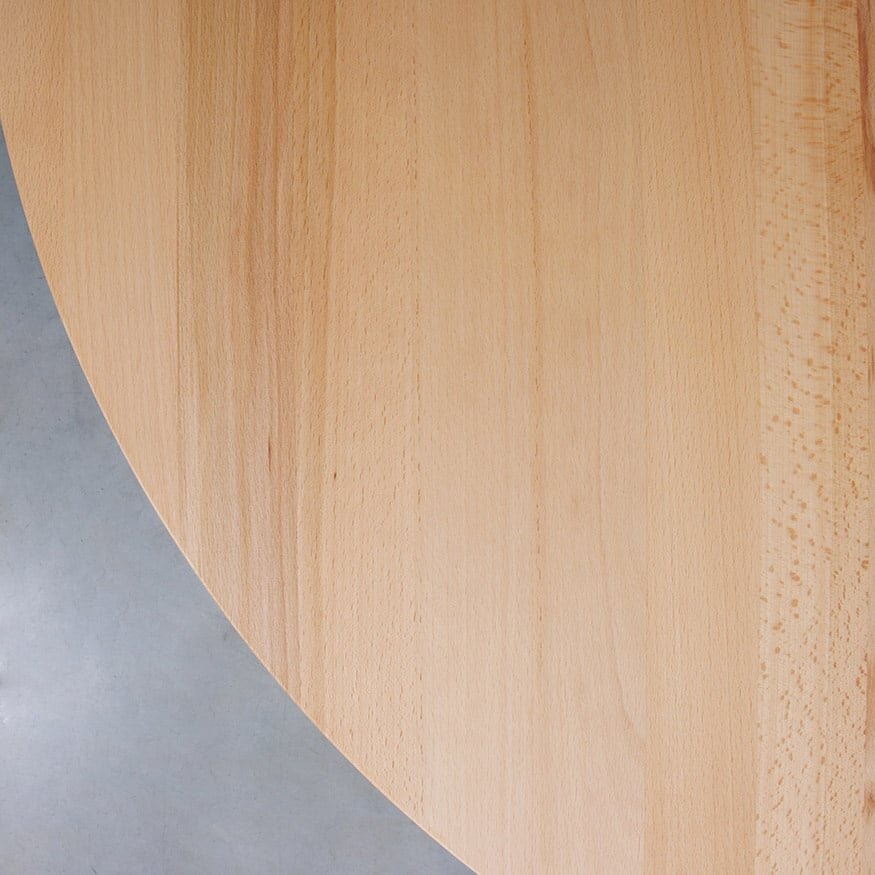 Tinne Tafel met Rond Houten Blad Tinne Tafel met Rond Houten Blad