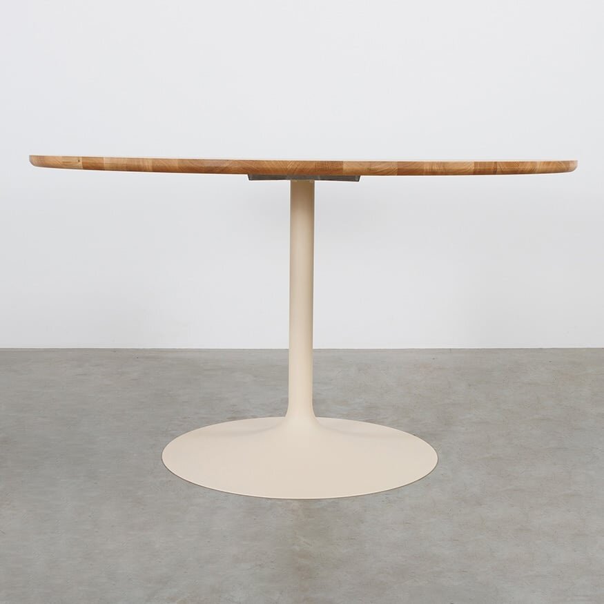 Tinne Tafel met Rond Houten Blad