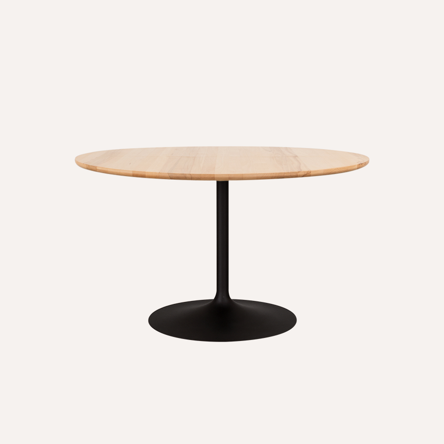 Tinne Tafel met Rond Houten Blad