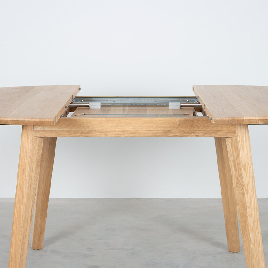 Ronde uitschuifbare tafel Nonne Ø130+(1x50) Sav & Økse Ronde uitschuifbare tafel Nonne Ø130+(1x50)