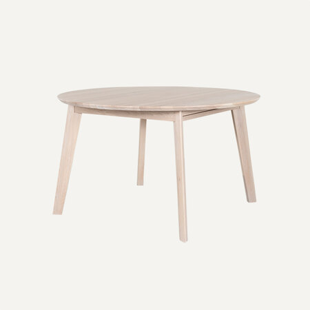 Nonne Tafel Rond Uitschuifbaar Ø120+(1x50) | Eiken Whitewash Nonne Tafel Rond Uitschuifbaar Ø120+(1x50) | Eiken Whitewash