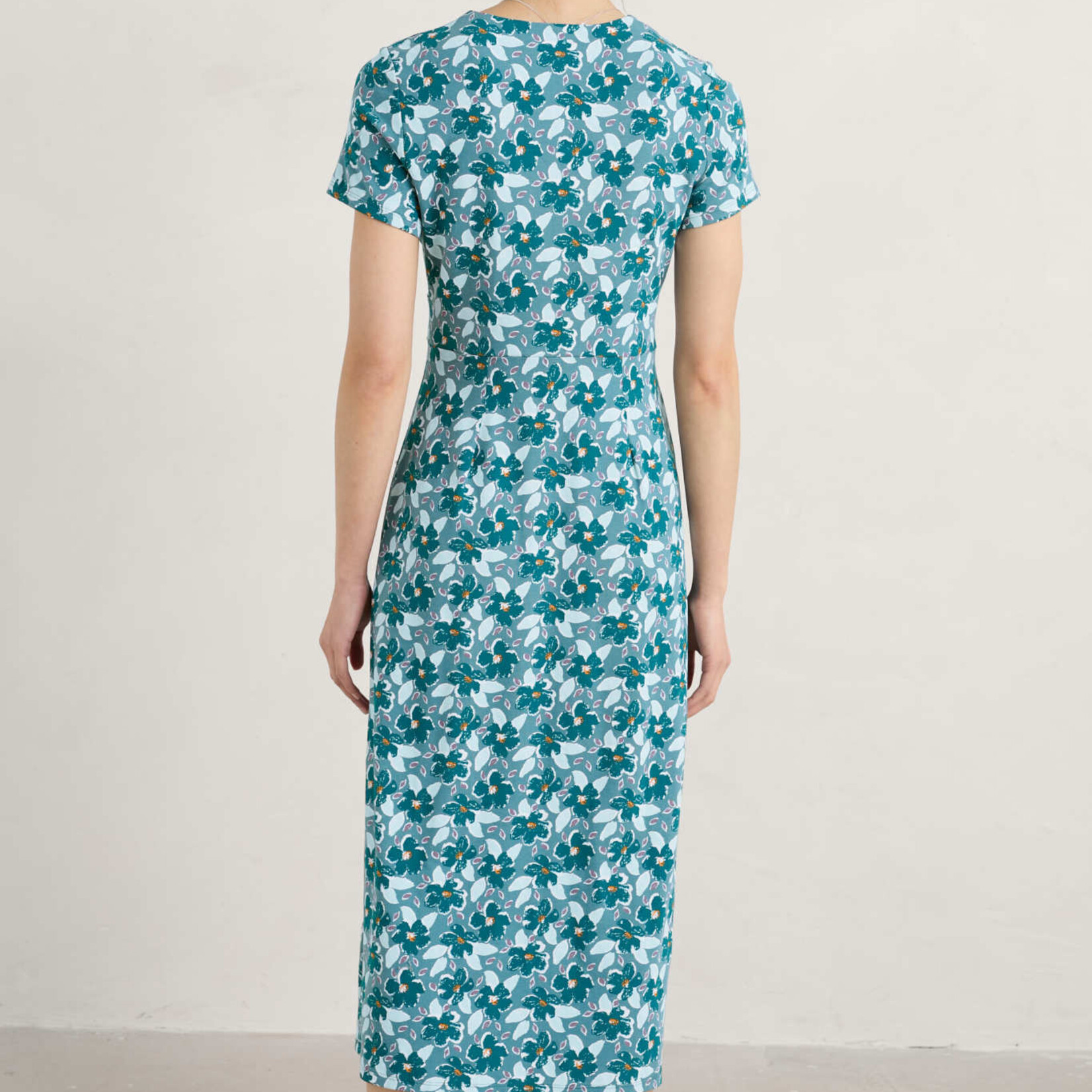 SEASALT CORNWALL SEASALT SS SEED PACKET DRESS CAMELLIA SHADOW ESTUARY