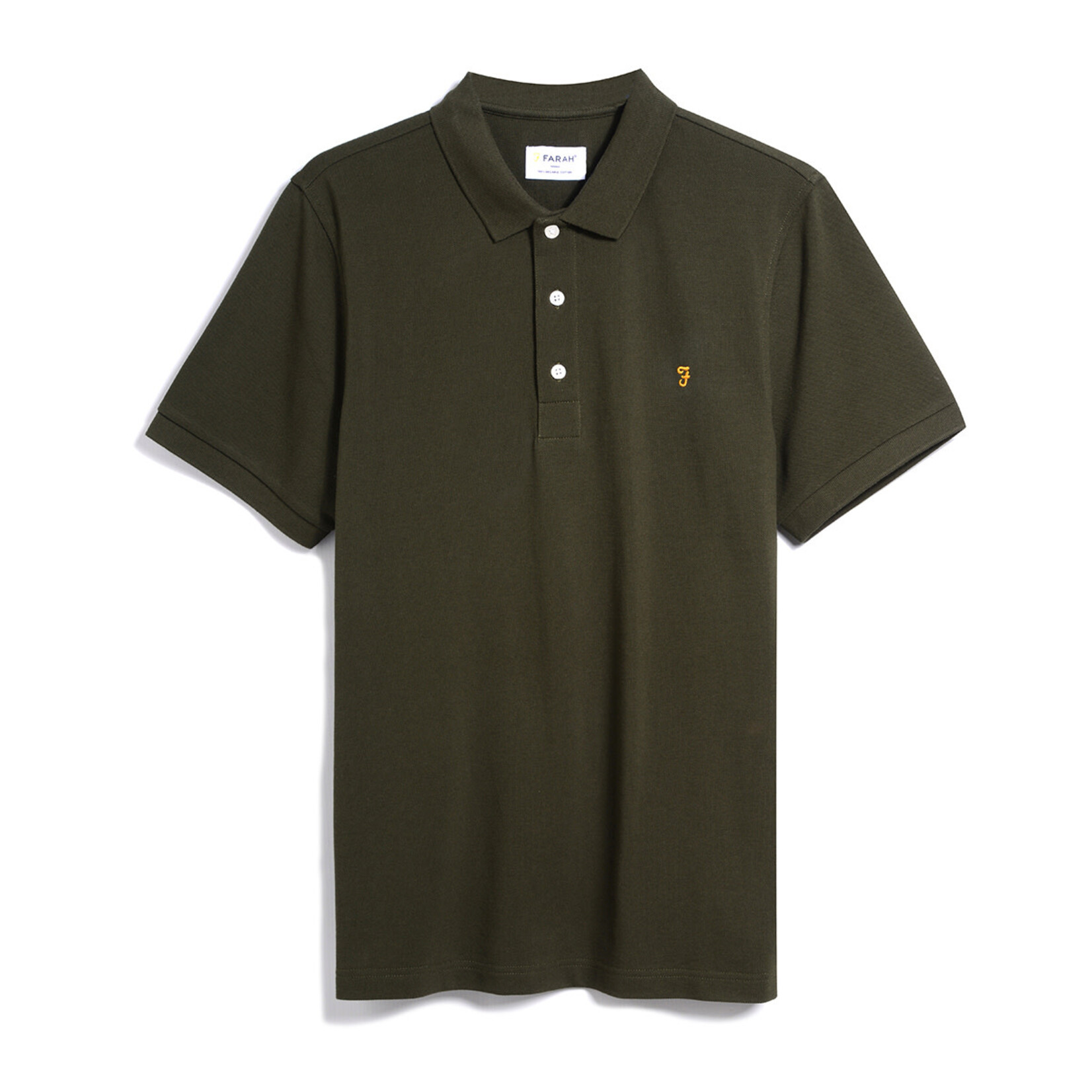 FARAH FARAH BLANES SLIM FIT ORGANIC COTTON POLO EVERGREEN