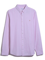 FARAH FARAH BREWER CASUAL FIT LS  STRIPE SHIRT COOL PINK