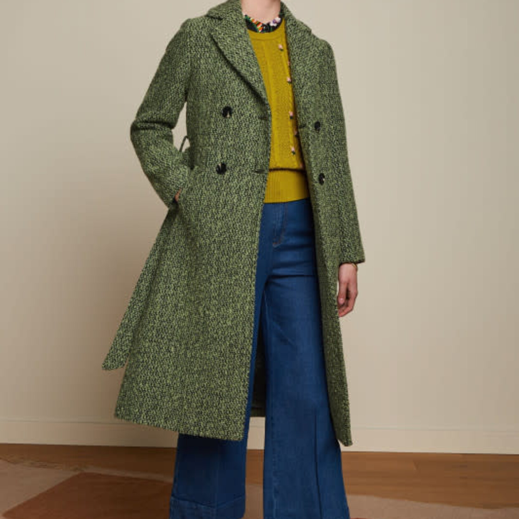 KING LOUIE KING LOUIE ROBIN COAT BOUCLE JADE GREEN