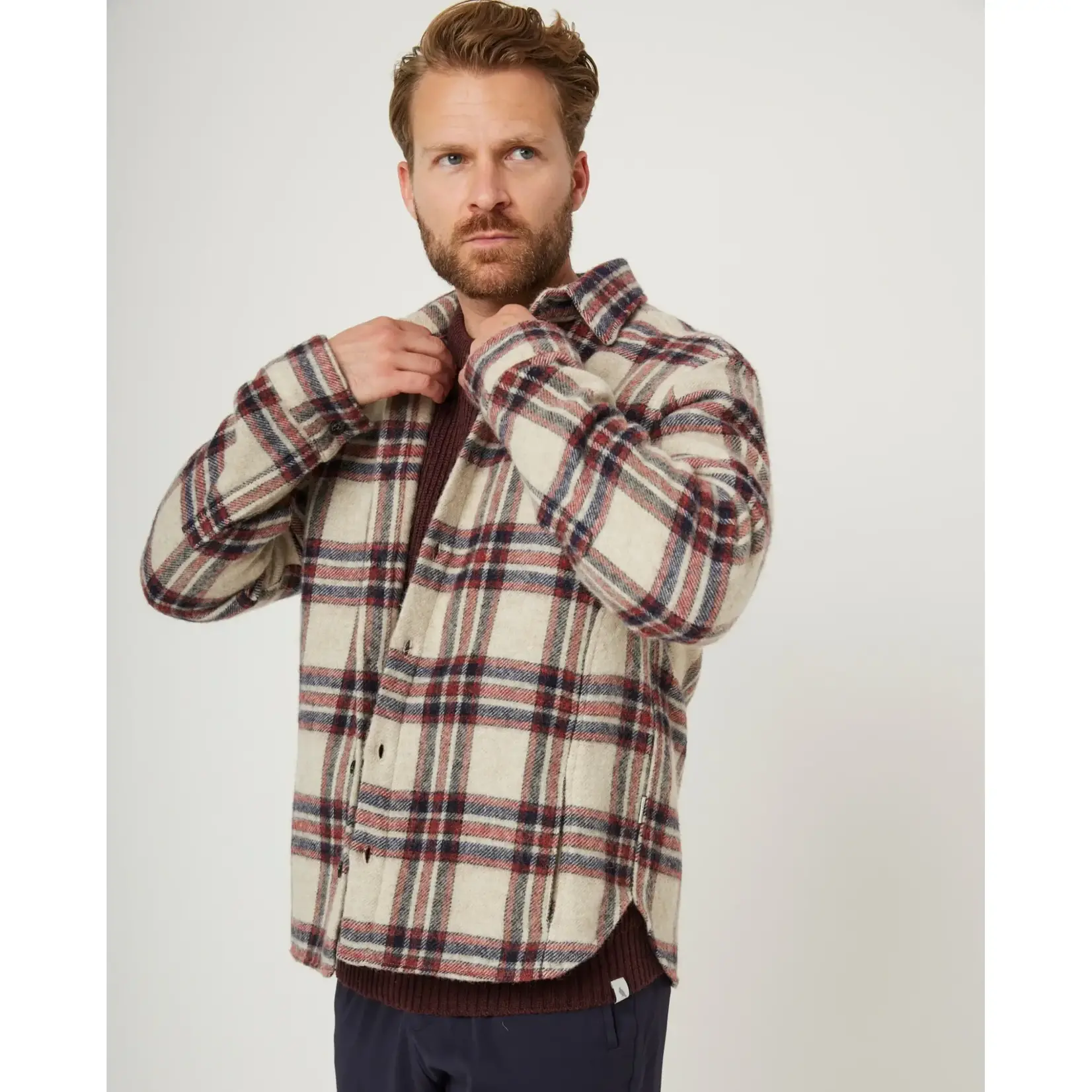 PEREGRINE PEREGRINE OAKHAM CHECK WOOL OVERSHIRT