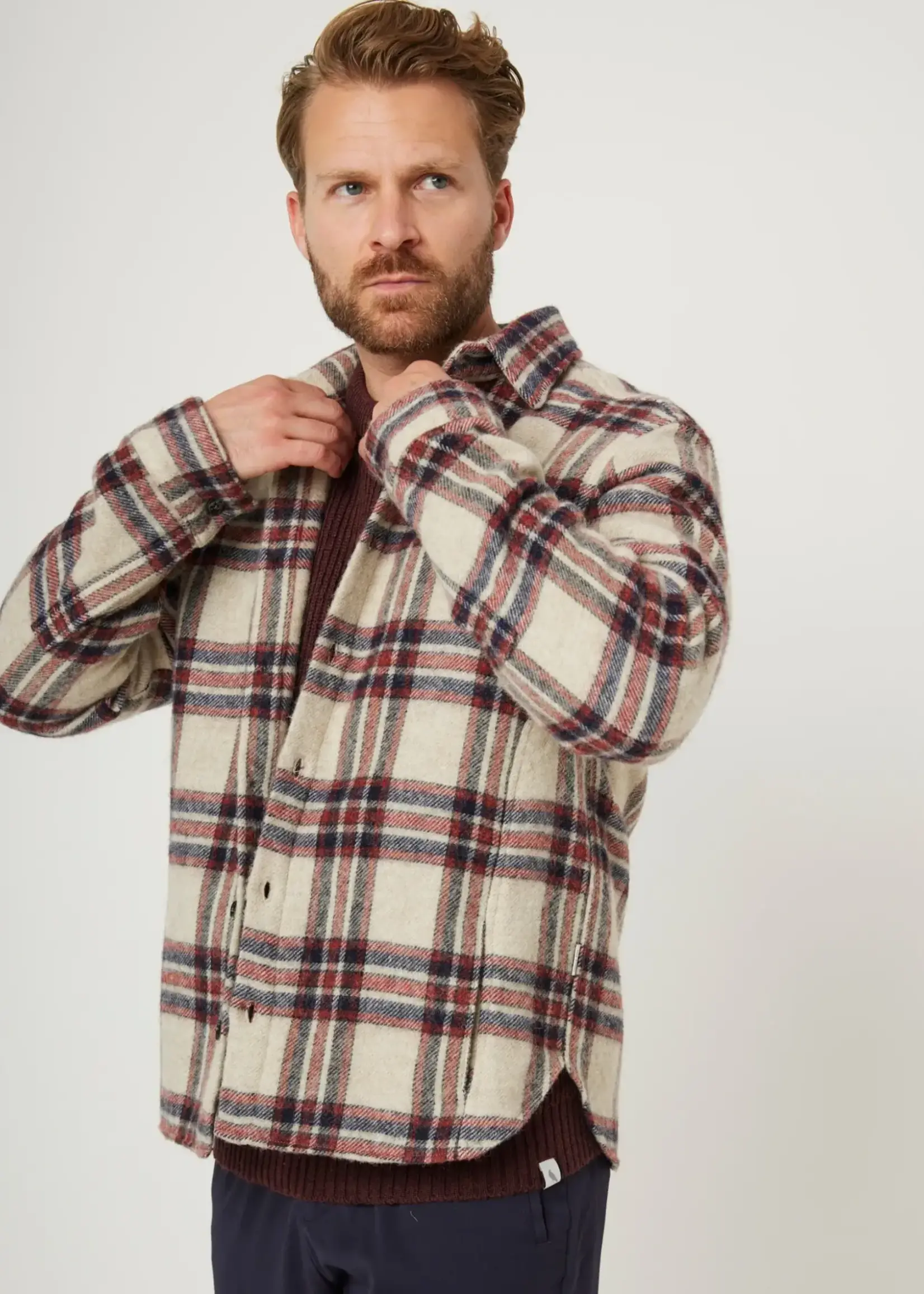 PEREGRINE PEREGRINE OAKHAM CHECK WOOL OVERSHIRT
