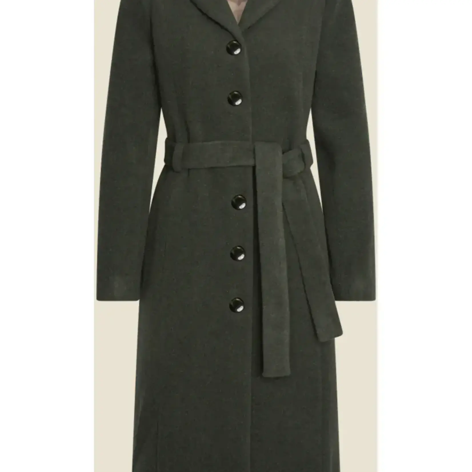 VERY CHERRY VERY CHERRY WOOL LONG COAT BOTTLE GREEN