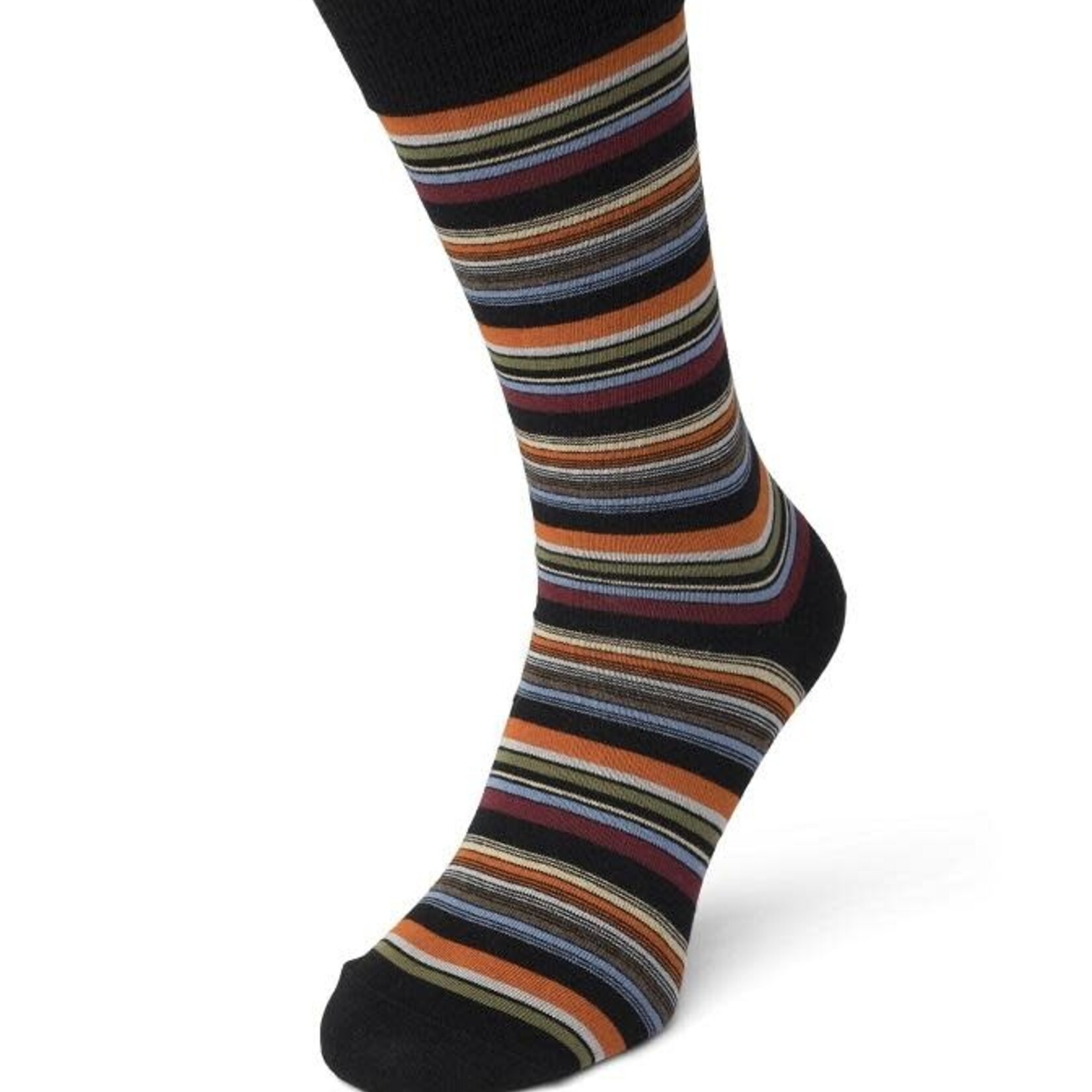 BONNIE DOON BONNIE DOON JERSEY STRIPES SOCKS BLACK HENNA 43 - 46