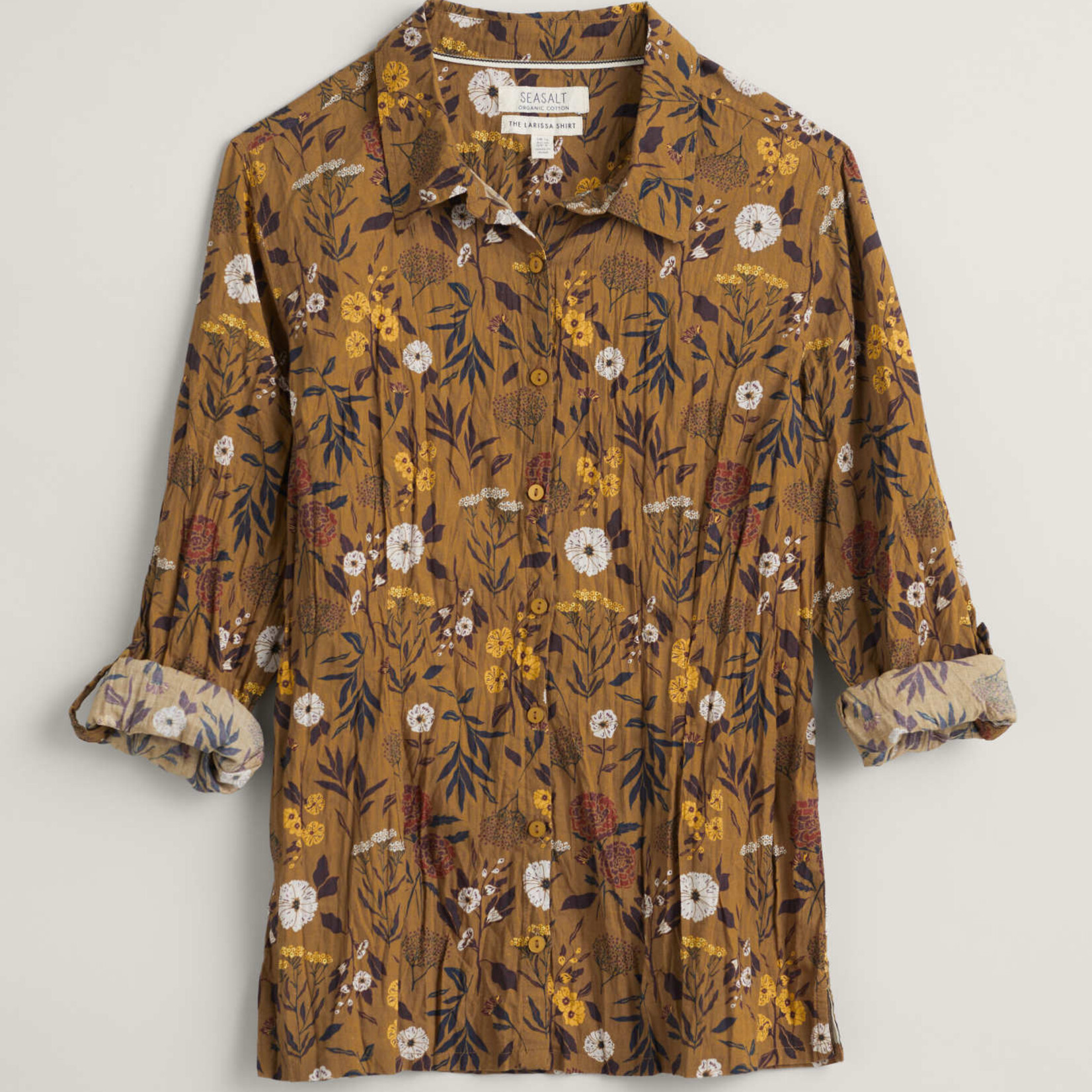 SEASALT CORNWALL SEASALT LARISSA SHIRT FLORAL DYE PLANT GRAIN