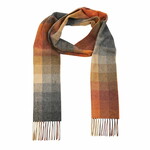 JOHN HANLY JOHN HANLY SCARF 100% IRISH LAMBSWOOL ORANGE GREY BEIGE (24x200)