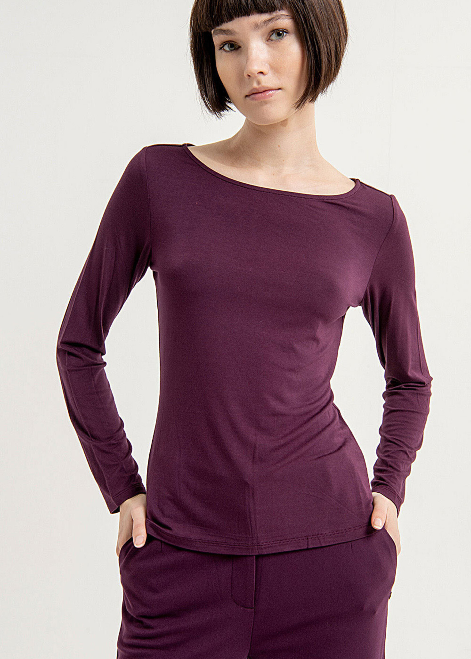 SURKANA SURKANA BOAT NECK T-SHIRT 553ESBO011 43  PURPLE