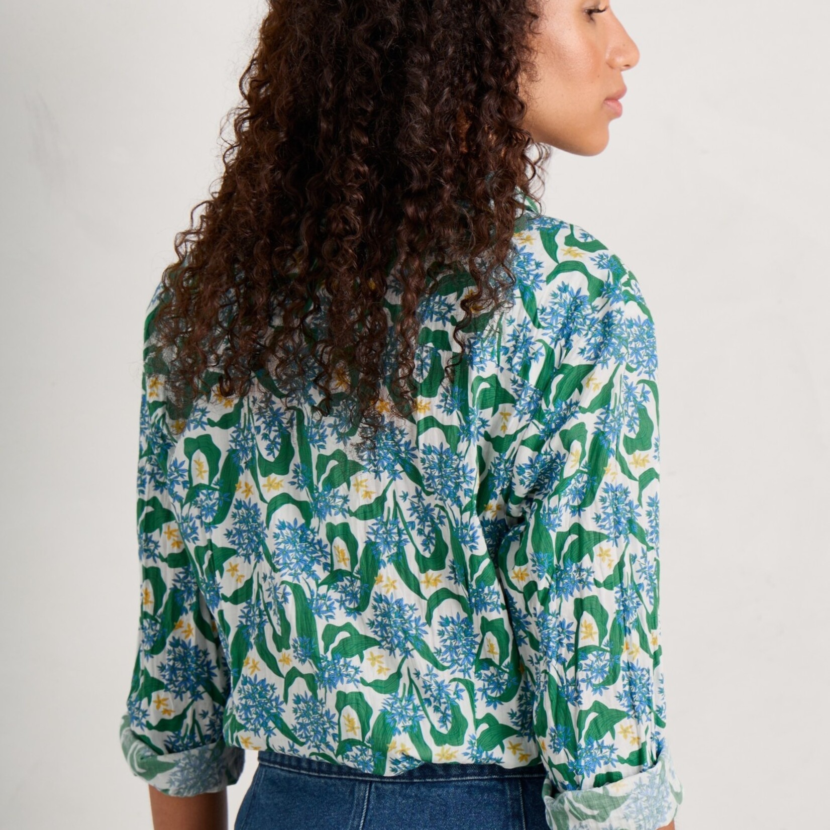 SEASALT CORNWALL SEASALT LARISSA SHIRT WOODLAND GARLIC CHALK