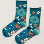 SEASALT CORNWALL SEASALT BAMBOO ARTY SOCKS DENSE FLORAL DARK THYME