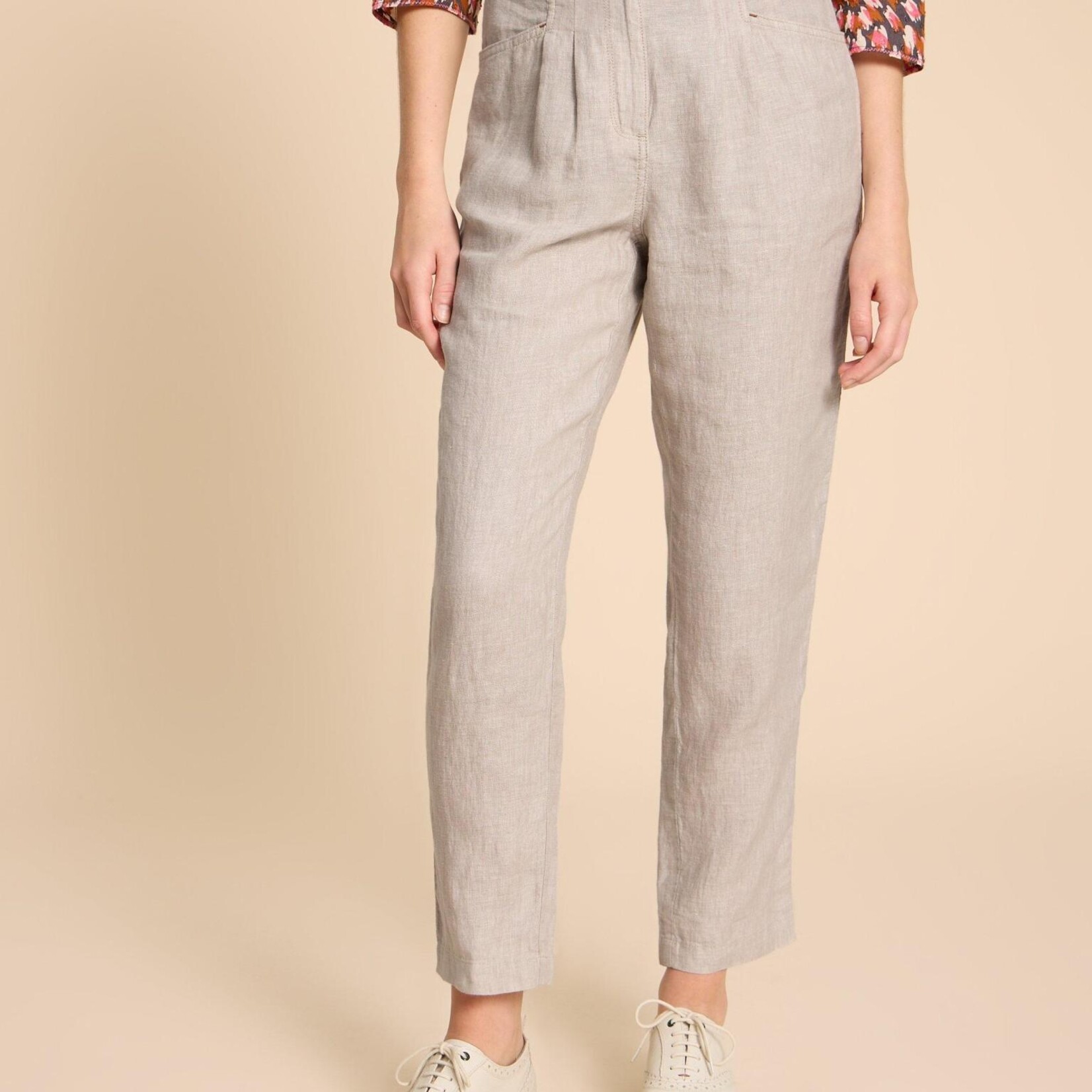 WHITE STUFF WHITE STUFF ROWENA LINEN TROUSER LIGHT NATURAL