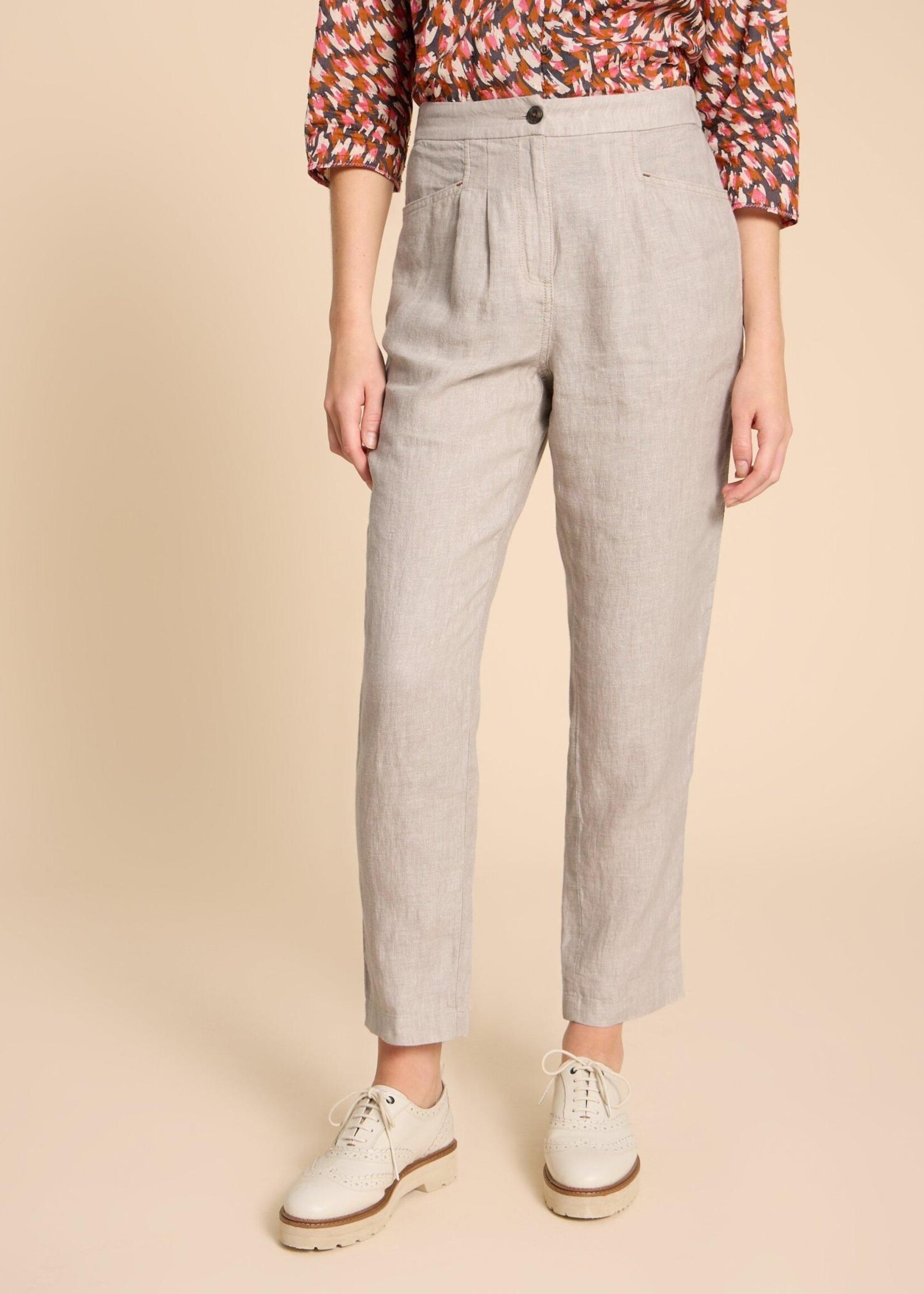 WHITE STUFF WHITE STUFF ROWENA LINEN TROUSER LIGHT NATURAL