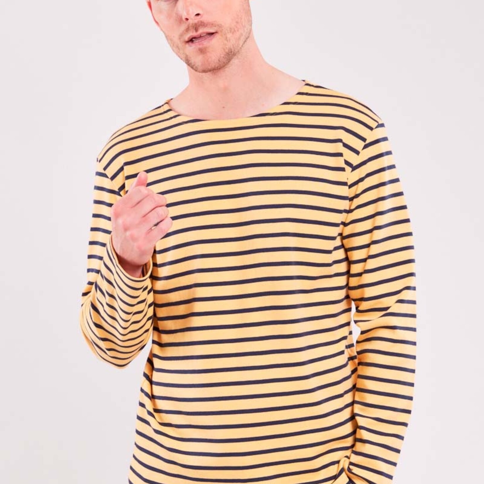 ARMOR LUX ARMOR LUX BRETON HOUAT STRIPE LS T SHIRT ORGANIC MARINE DEEP