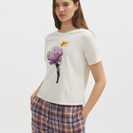 NICE THINGS NICE THINGS PEONY WOMAN T SHIRT ECRU