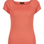 ZILCH ZILCH  SHORT SLEEVE BAMBOO TOP CORAL