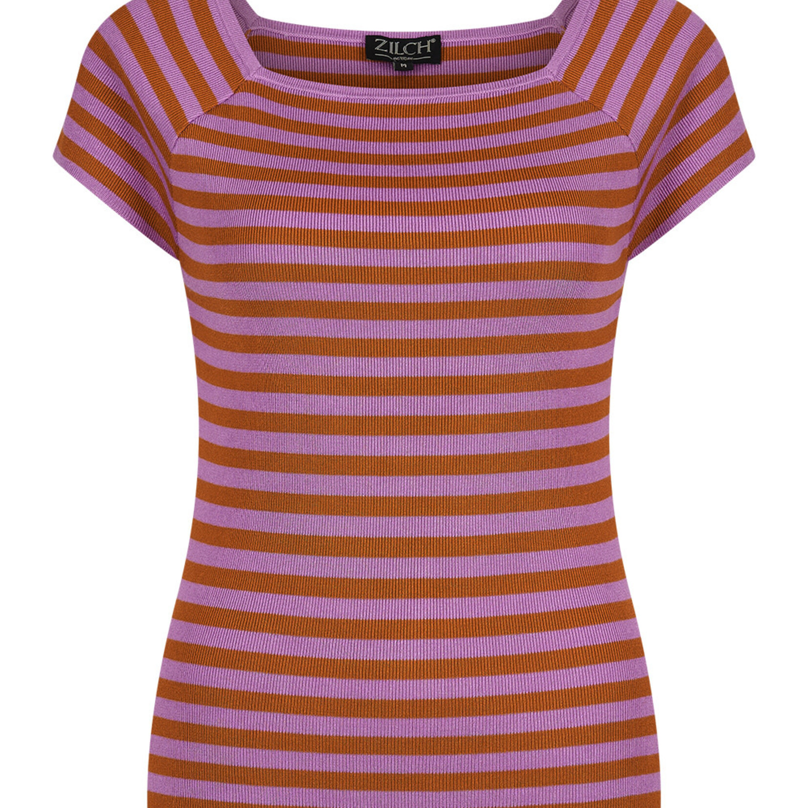 ZILCH ZILCH  SHORT SLEEVE BAMBOO TOP SMALL STRIPE DEWBERRY
