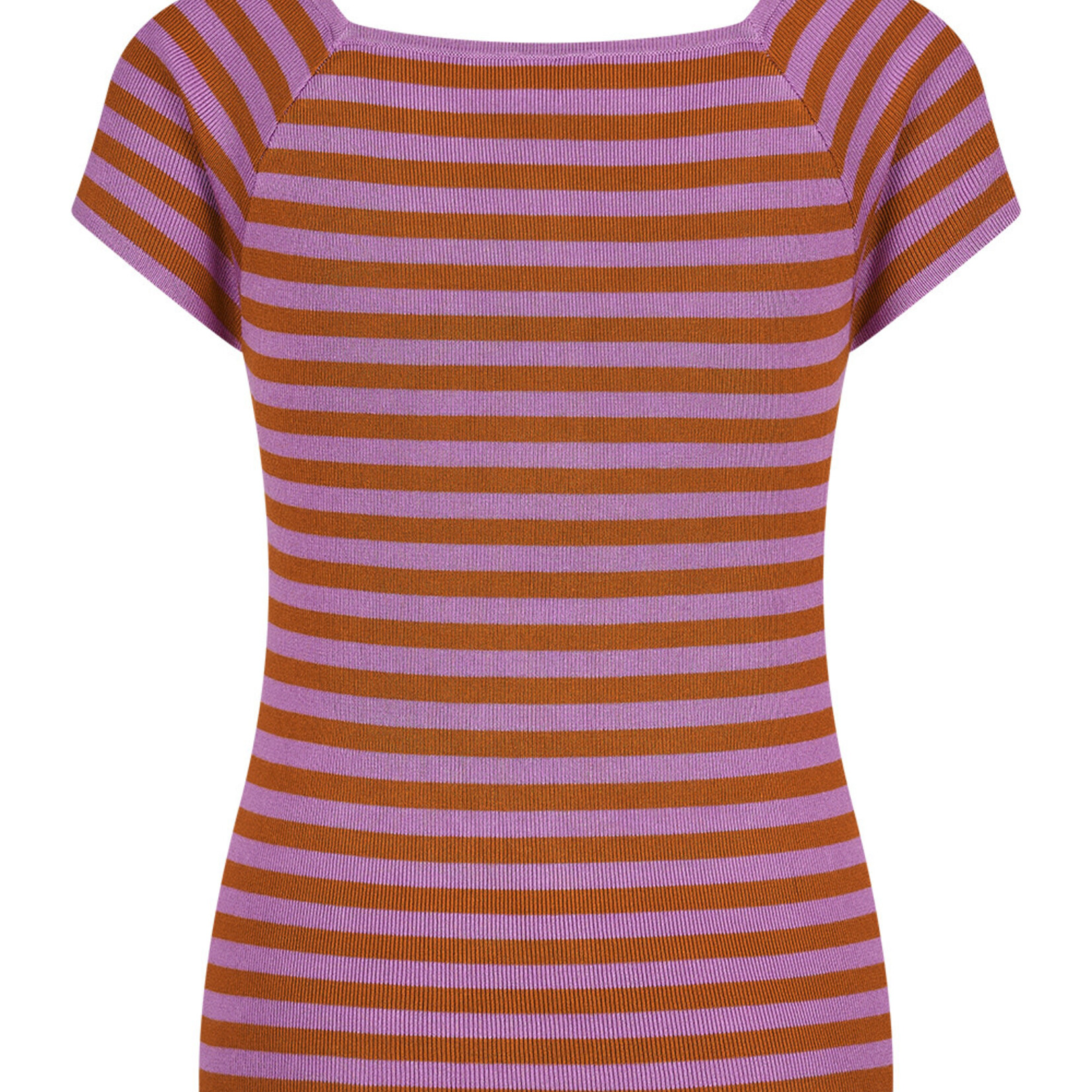 ZILCH ZILCH  SHORT SLEEVE BAMBOO TOP SMALL STRIPE DEWBERRY