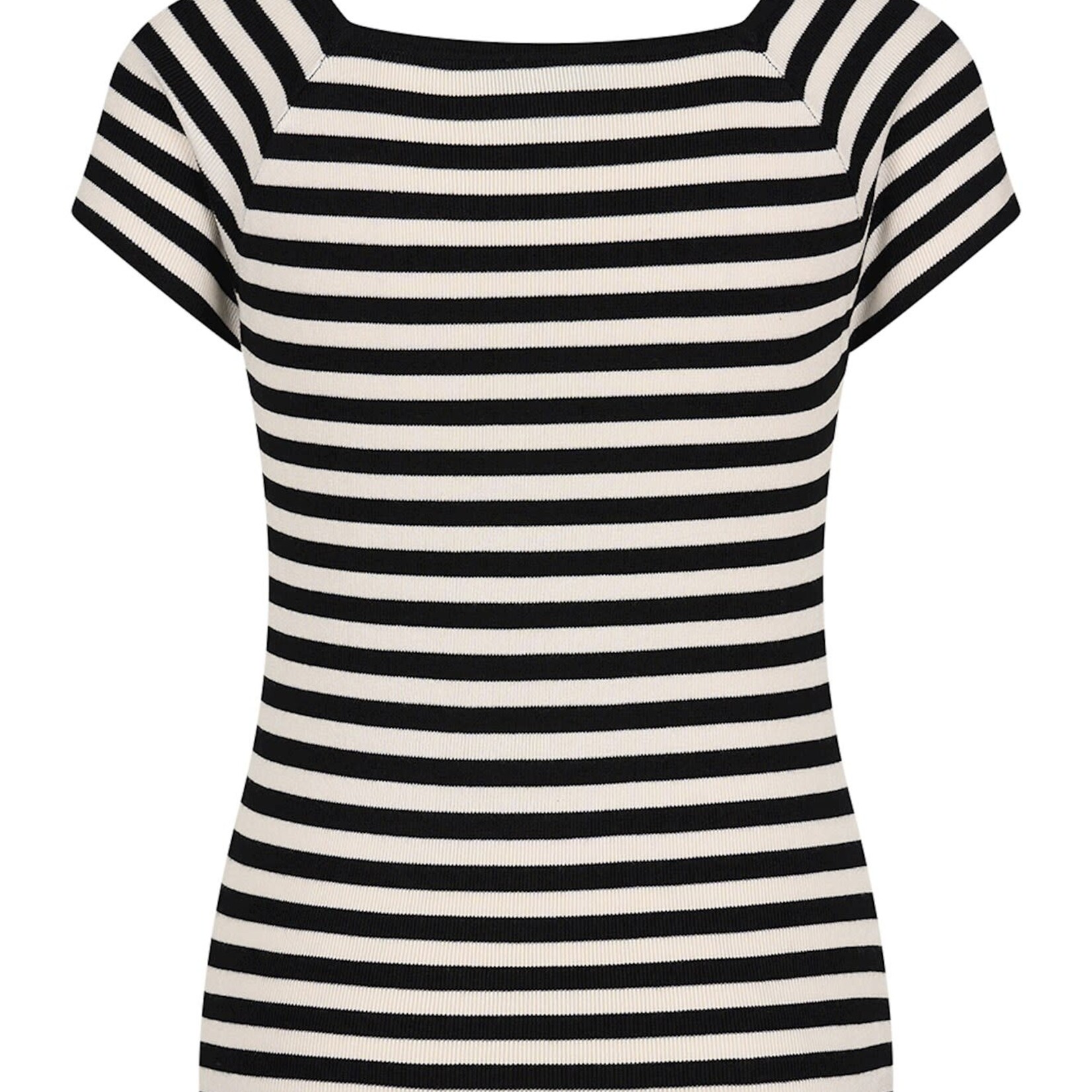 ZILCH ZILCH  SHORT SLEEVE BAMBOO TOP SMALL STRIPE BLACK