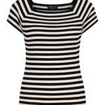 ZILCH ZILCH  SHORT SLEEVE BAMBOO TOP SMALL STRIPE BLACK