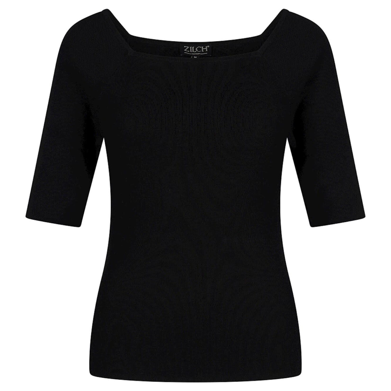 ZILCH ZILCH  BAMBOO TOP SQUARE NECK BLACK