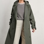 SEASALT CORNWALL SEASALT PENWEATHERS WATERPROOF TRENCH COAT LIGHT NORI