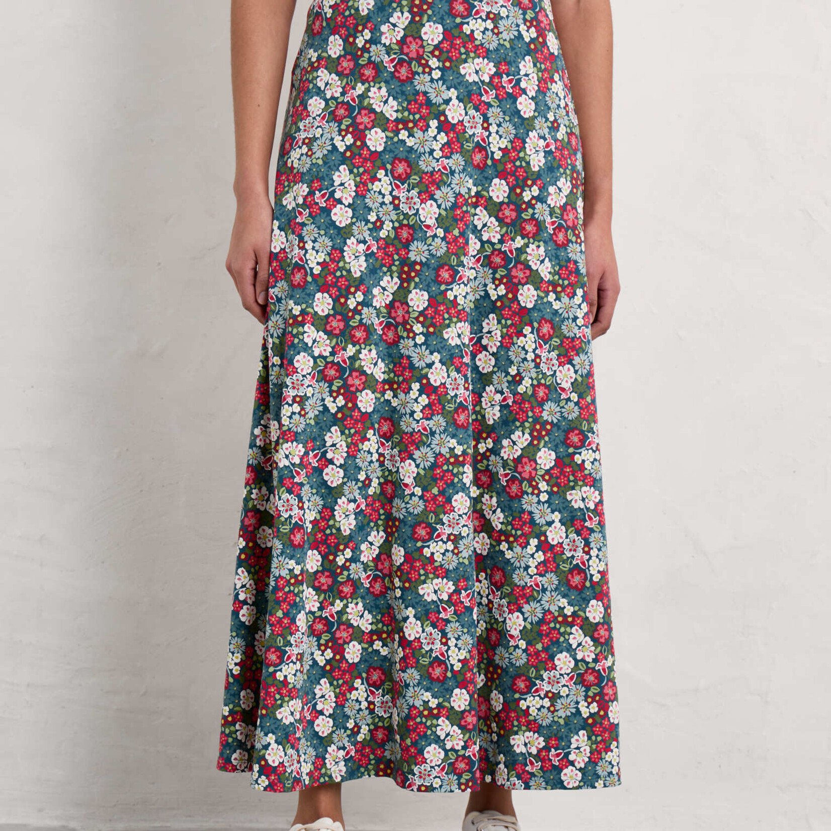 SEASALT CORNWALL SEASALT ROSE SKIRT FLOWERY PAINTING LIGHT SQUID