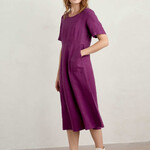 SEASALT CORNWALL SEASALT GRASS WAVE LINEN  DRESS CASSIS