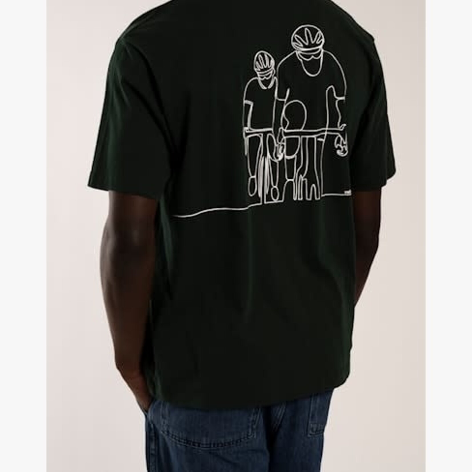 ANTWRP ANTWRP VELO TOURIST BACK PRINT T-SHIRT - STRAIGHT FIT RACING GREEN