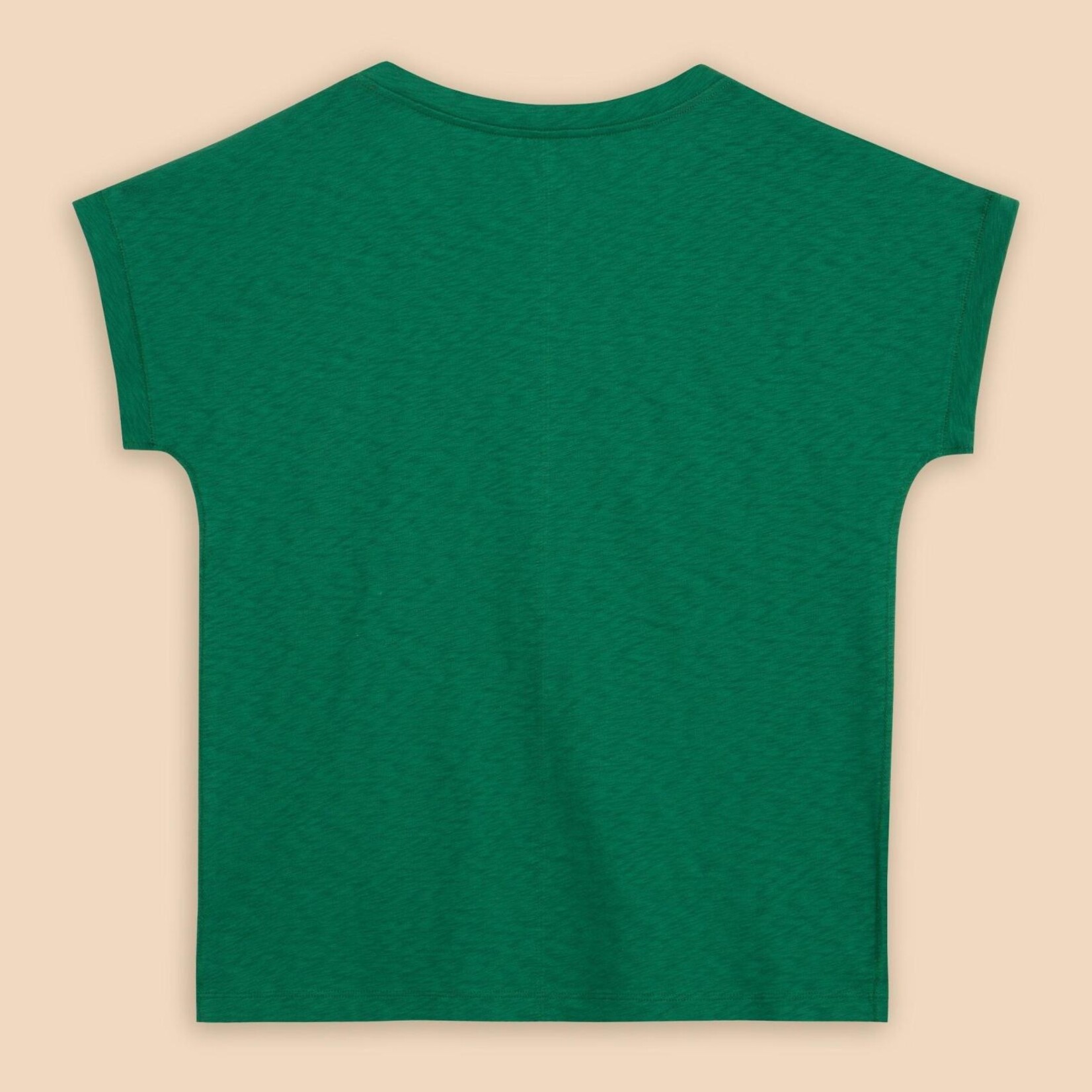 WHITE STUFF WHITE STUFF NELLY NOTCH NECK TEE MID GREEN