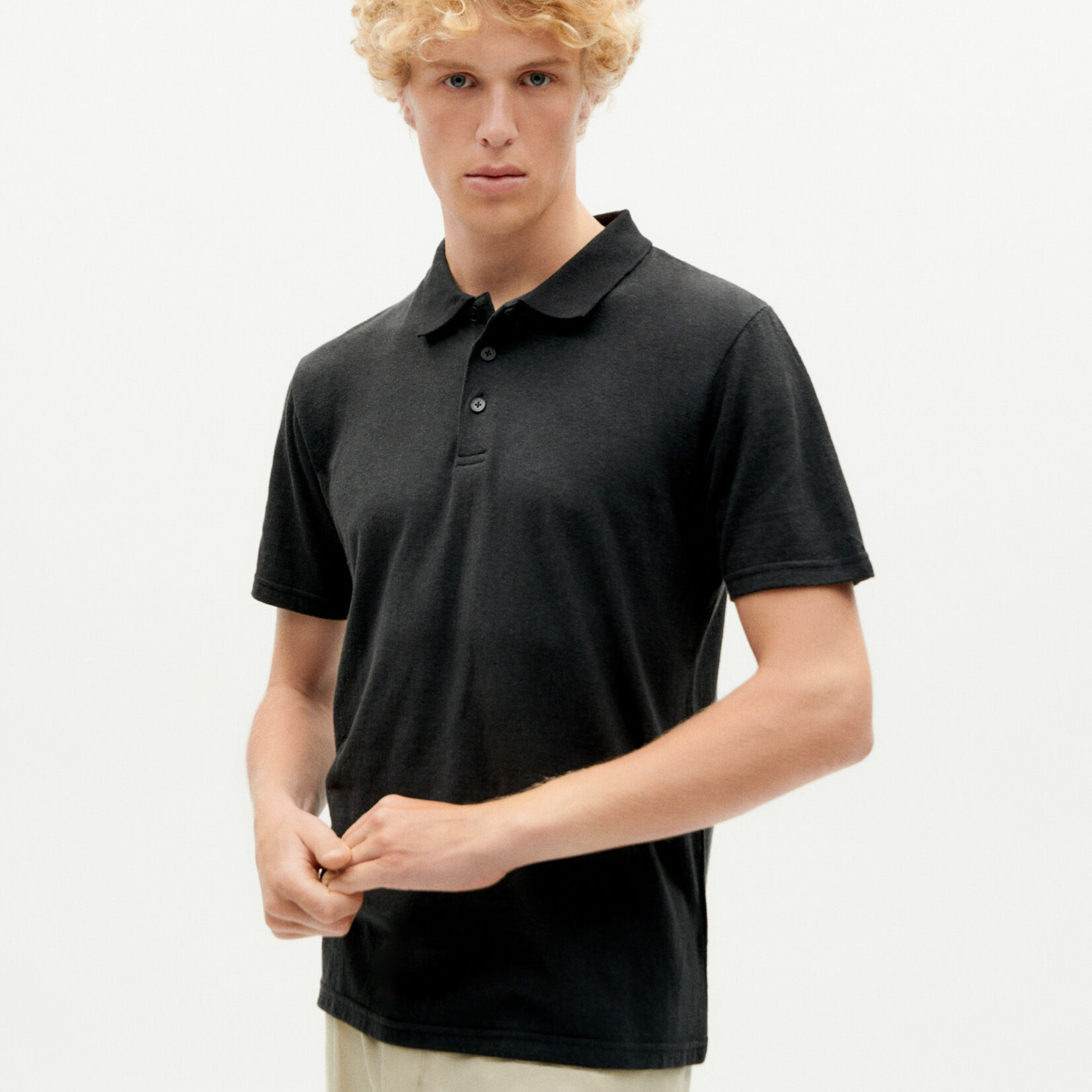 THINKING MU THINKING MU HENNEP POLO SHIRT BLACK