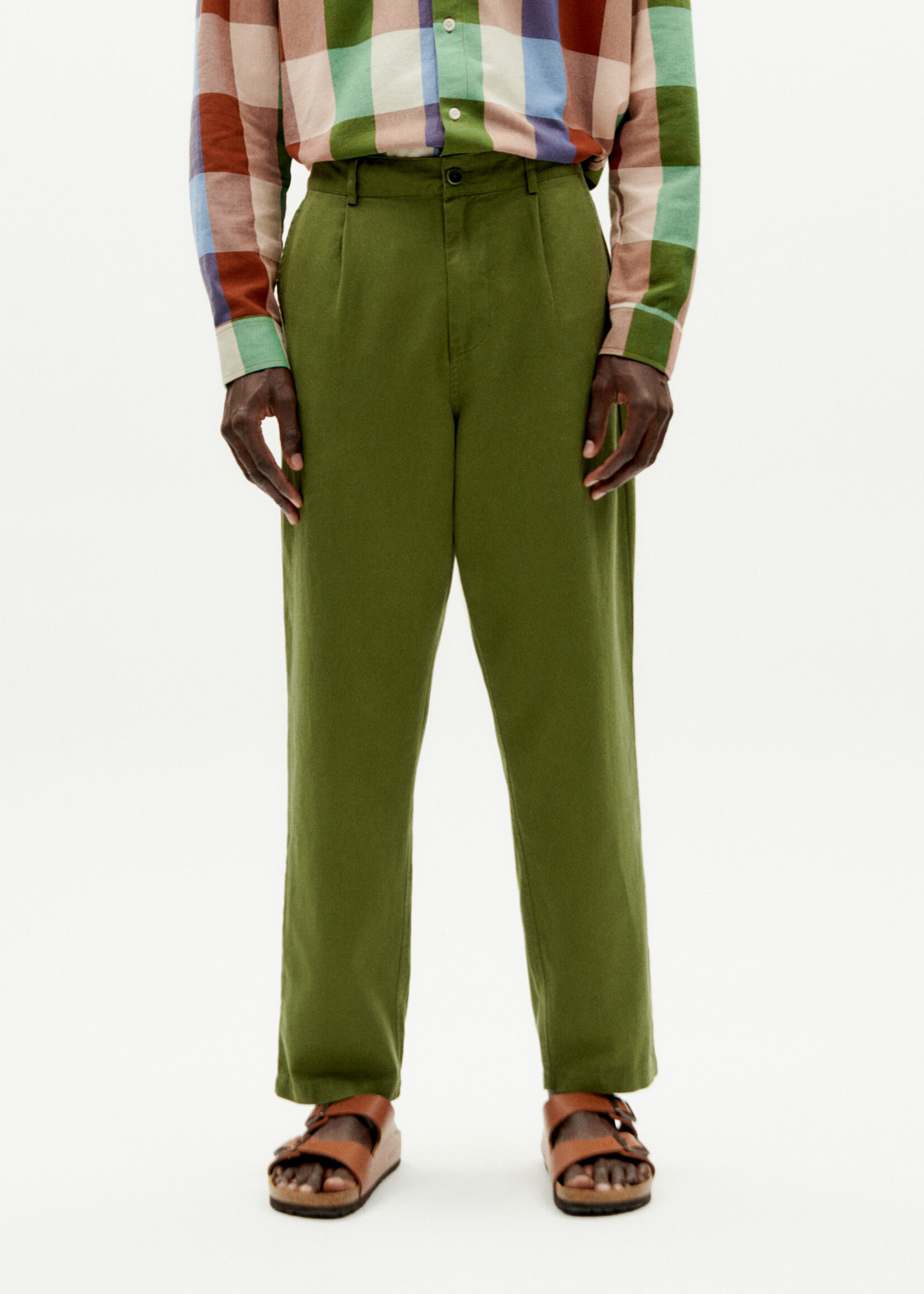 THINKING MU THINKING MU HENNEP FOREST GREEN PANTS