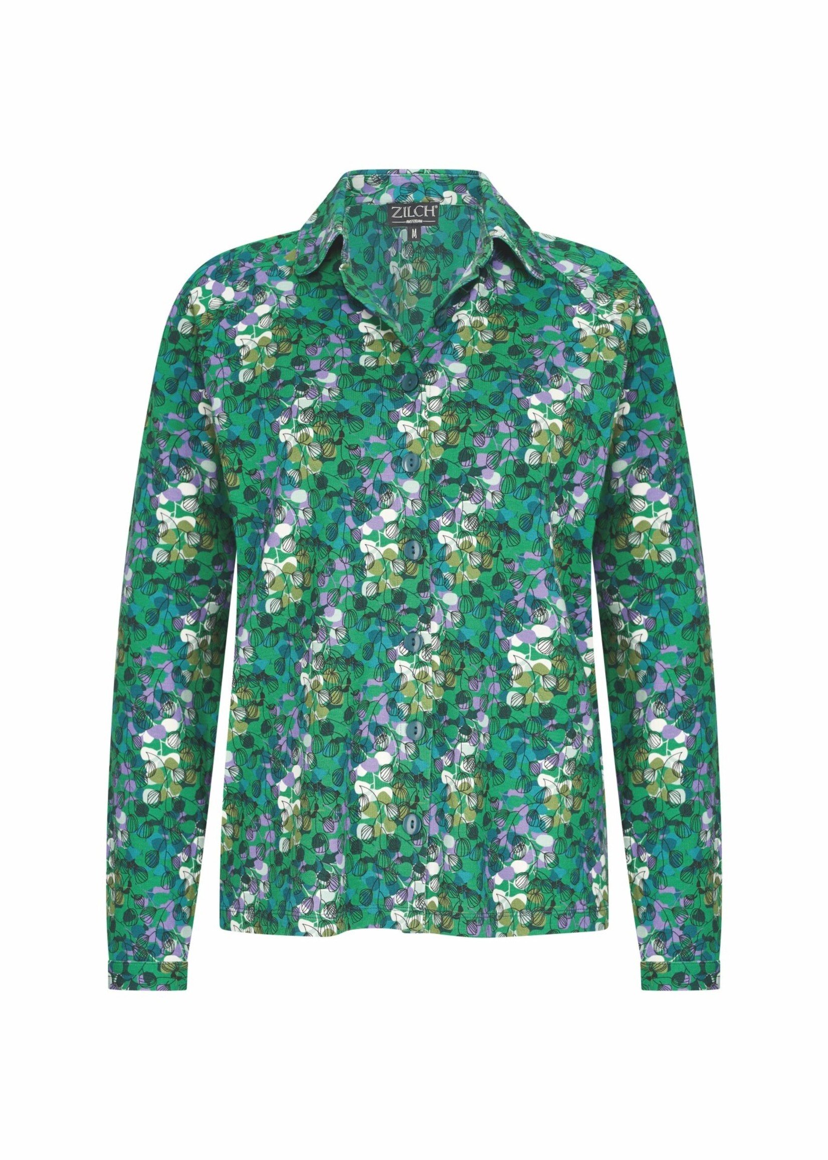 ZILCH ZILCH  BLOUSE LEAVES EVERGLADE