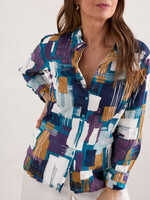 SEASALT CORNWALL SEASALT LARISSA SHIRT STITCHED ABSTRACT STARLING