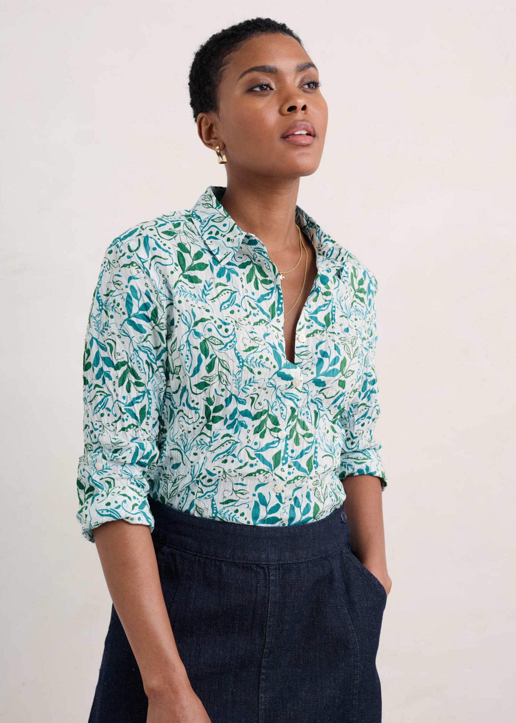 SEASALT CORNWALL SEASALT LARISSA SHIRT WANDERING PEAS CHALK