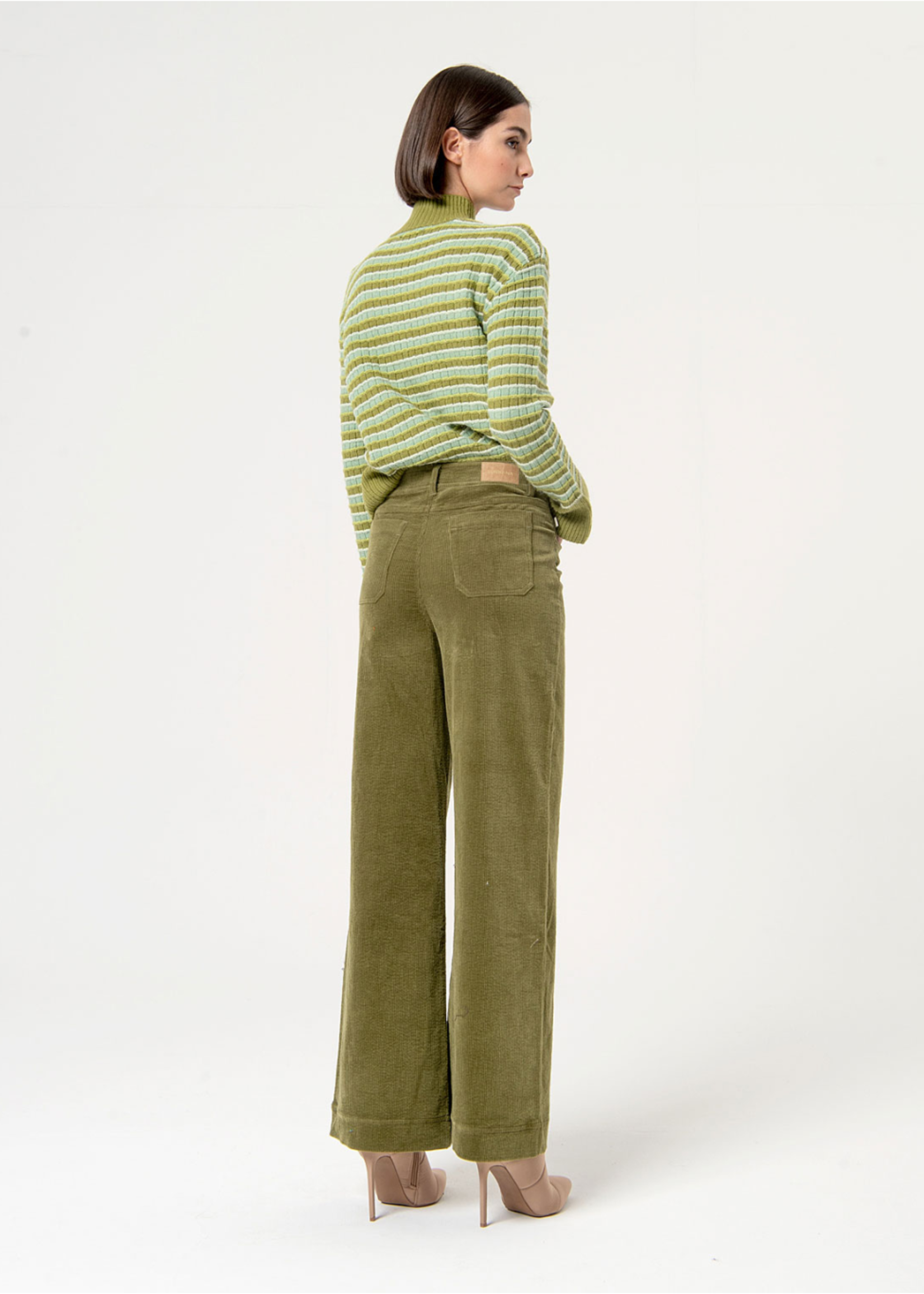 SURKANA SURKANA FLARE CORD TROUSERS 5 POCKETS GREEN