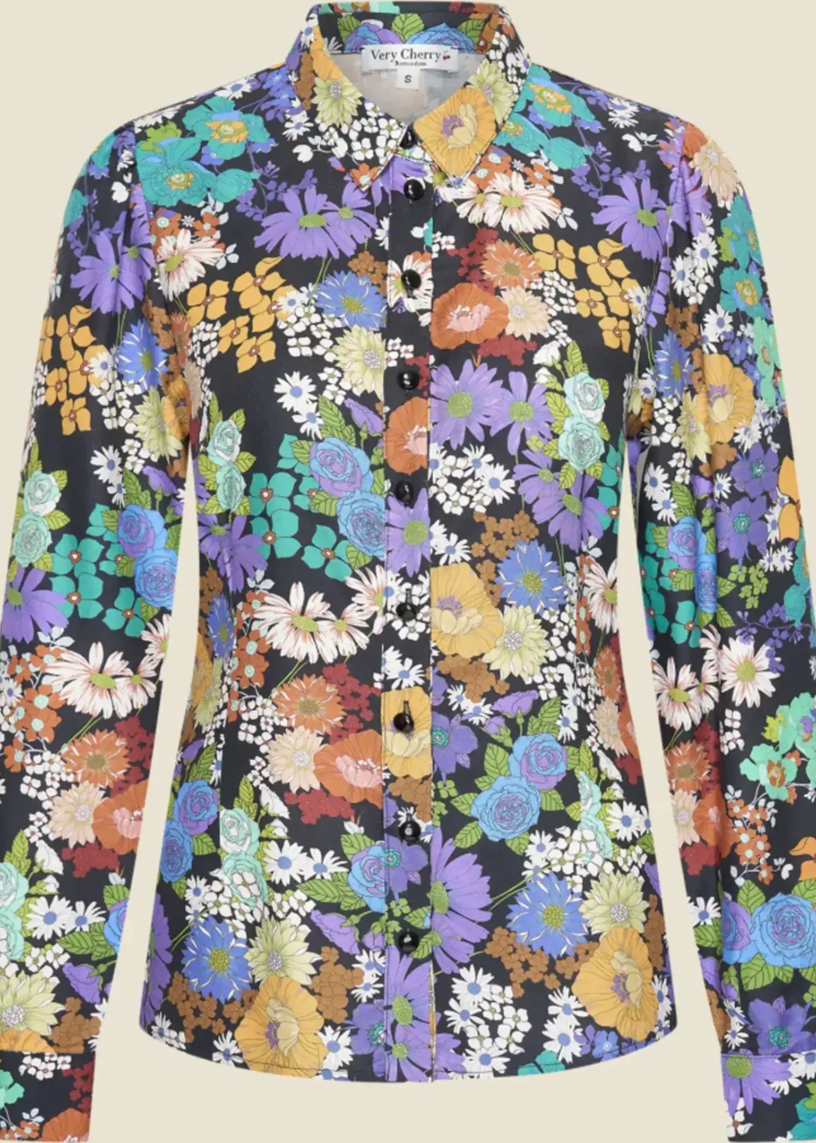 VERY CHERRY VERY CHERRY JANE BLOUSE WINTER FIESTA BIG FLOWERS