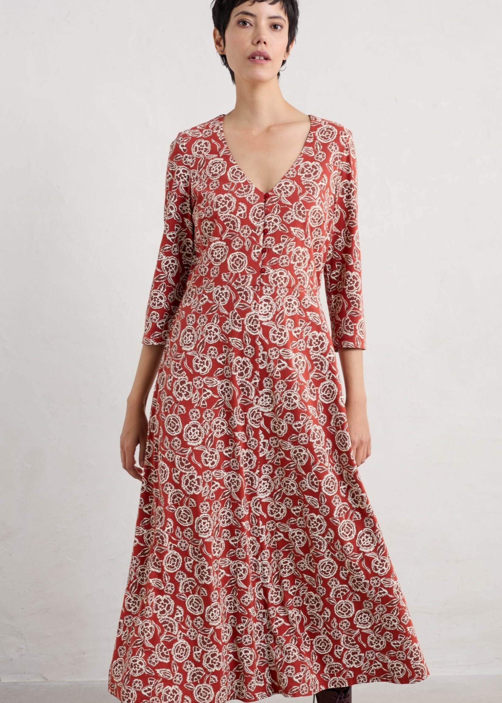 SEASALT CORNWALL SEASALT AVA DRESS FLORAL PATTERN UMBER