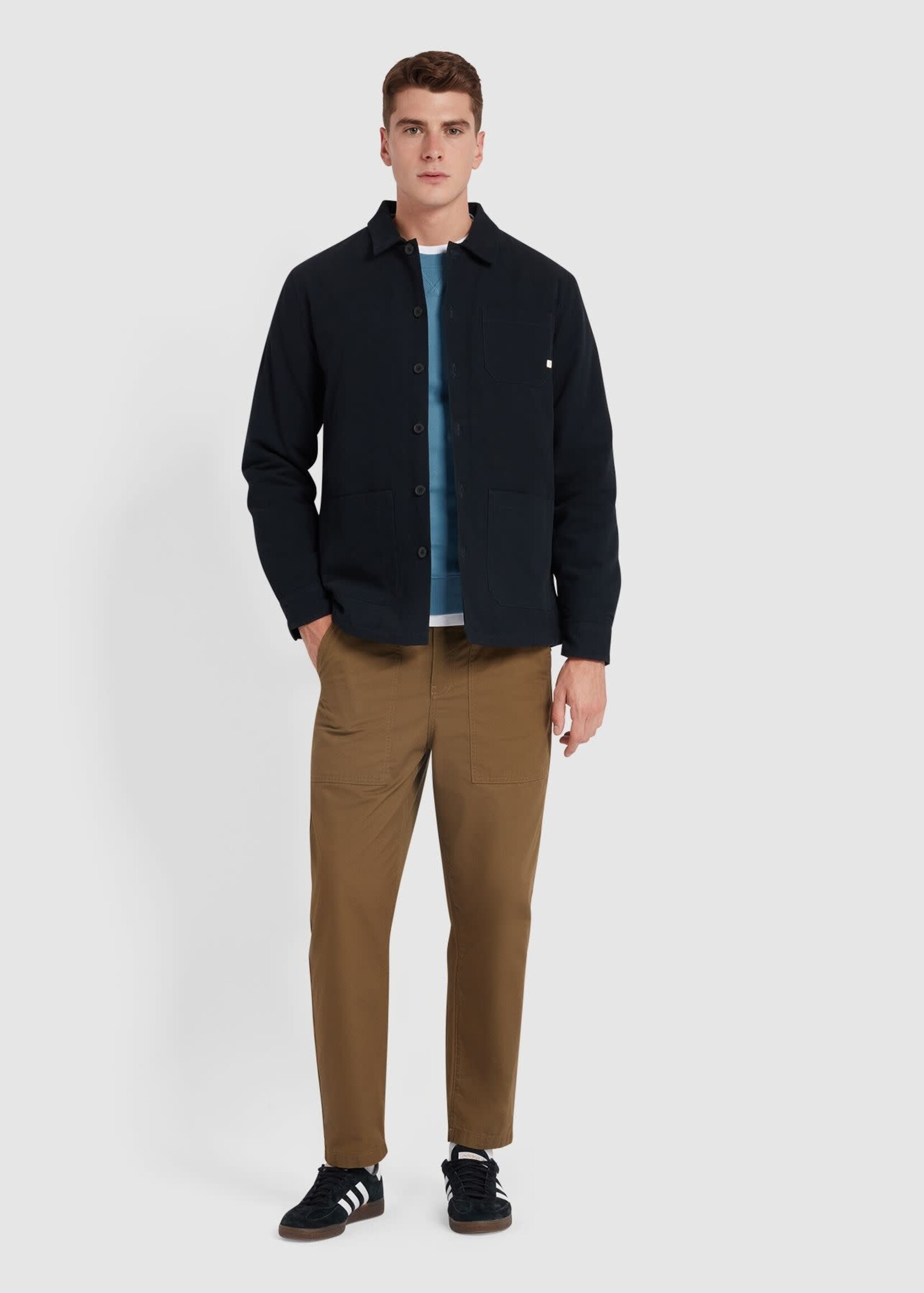 FARAH FARAH FERNCROFT WADDED OVERSHIRT TRUE NAVY