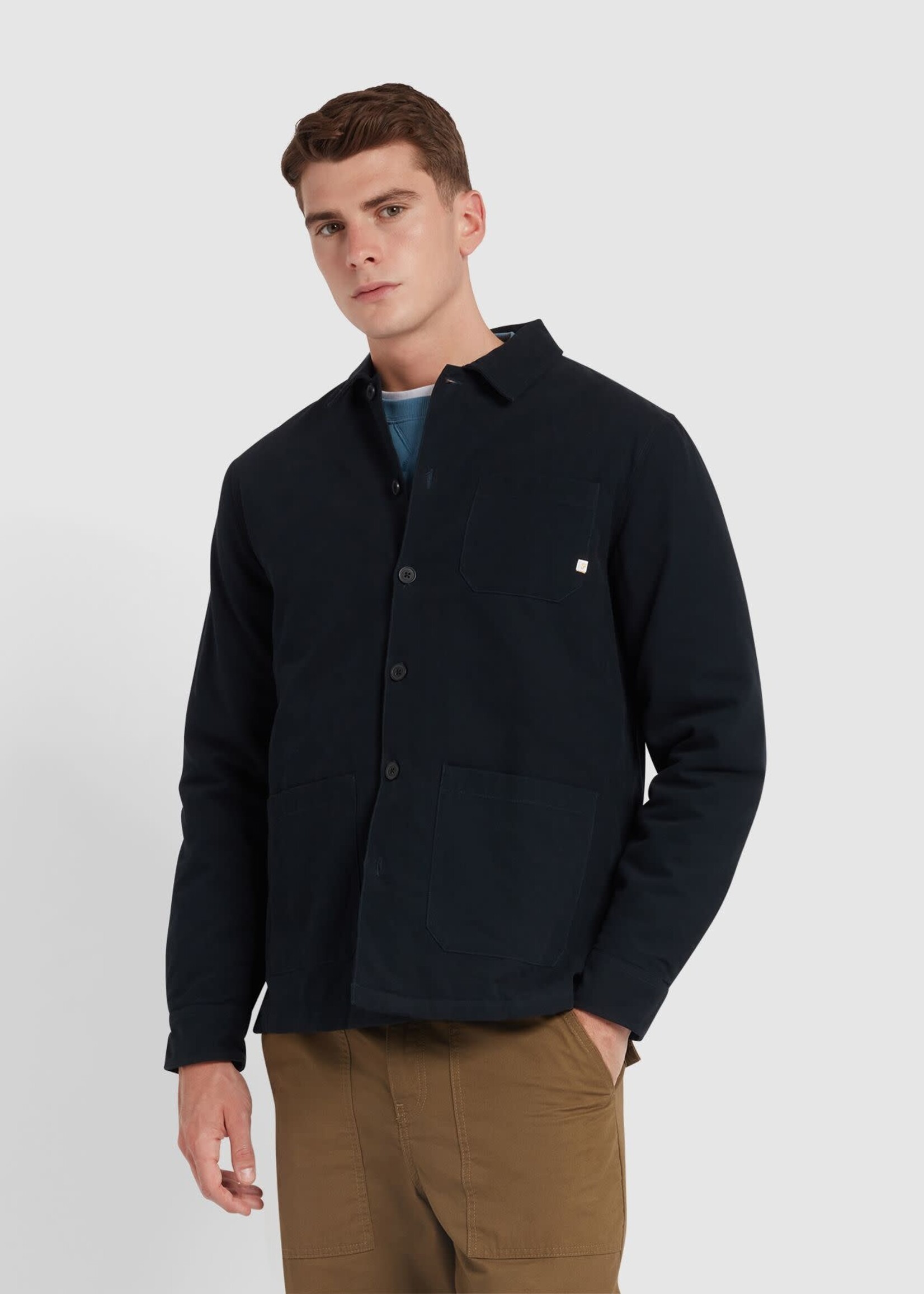 FARAH FARAH FERNCROFT WADDED OVERSHIRT TRUE NAVY