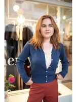 VERY CHERRY VERY CHERRY LUCIA V NECK CARDIGAN PETROL