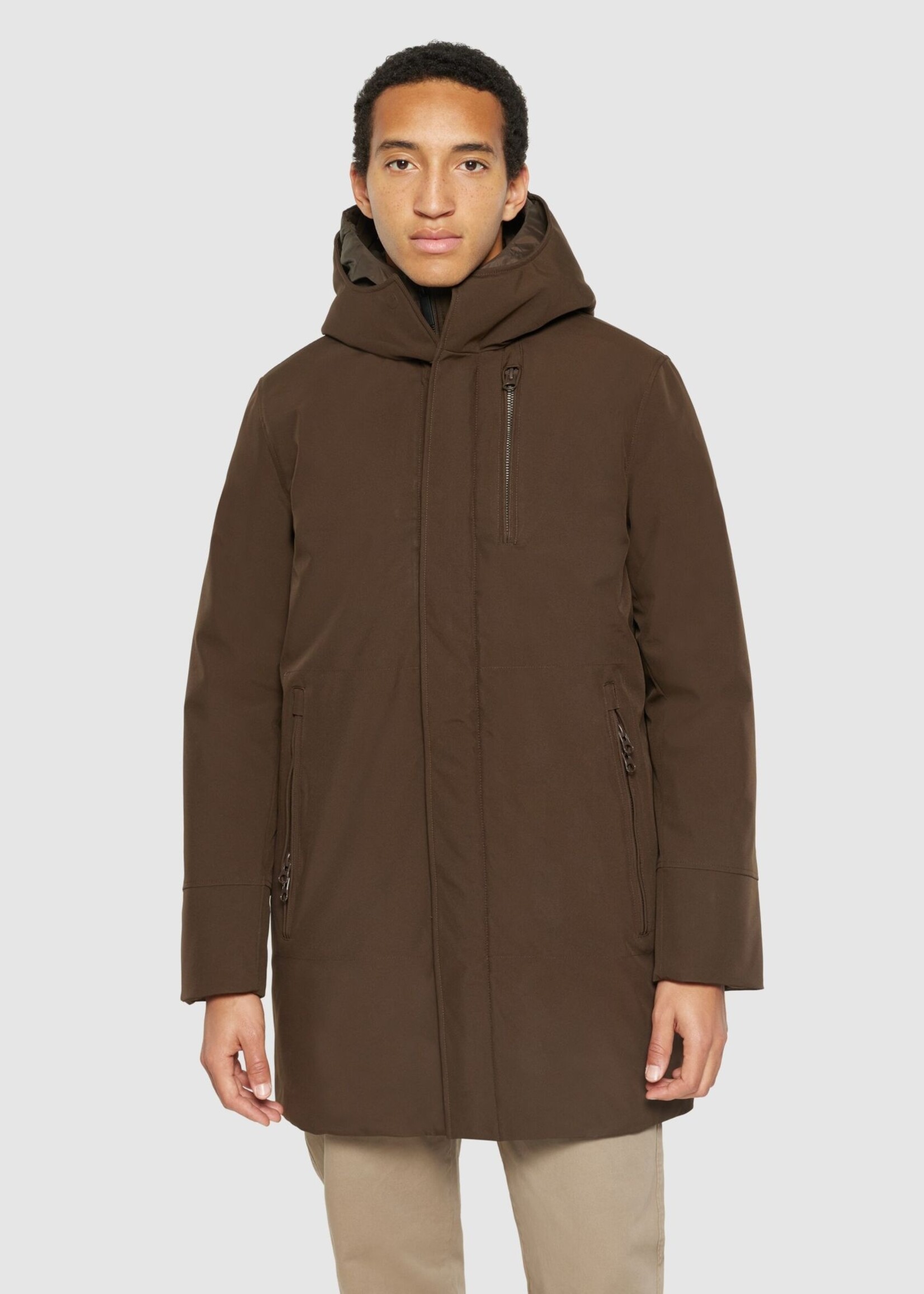 KNOWLEDGE COTTON APPAREL KNOWLEDGE COTTON CLIMATE SHELL JACKET  GRS/VEGAN BROWN