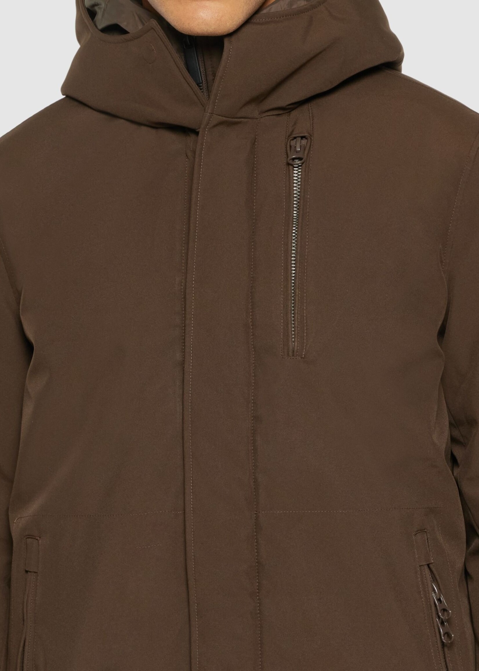 KNOWLEDGE COTTON APPAREL KNOWLEDGE COTTON CLIMATE SHELL JACKET  GRS/VEGAN BROWN