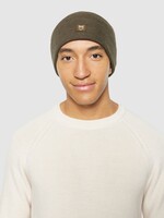 KNOWLEDGE COTTON APPAREL KNOWLEDGE COTTON DOUBLE LAYER FINE MARINO WOOL BEANIE BROWN