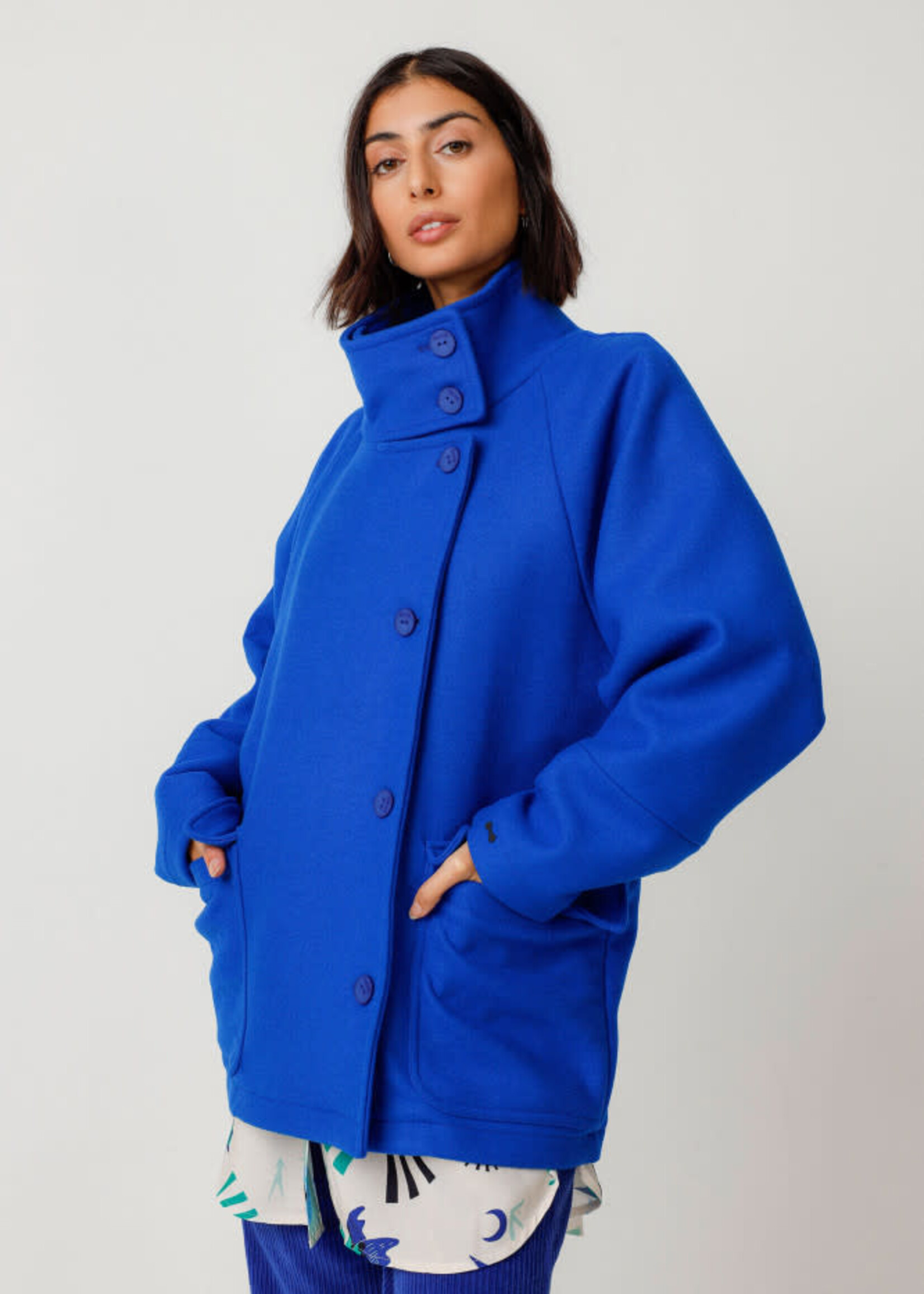 SKFK SKFK URIA COAT INDIGO BLUE